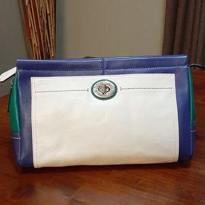 Tri-colored Coach Clutch